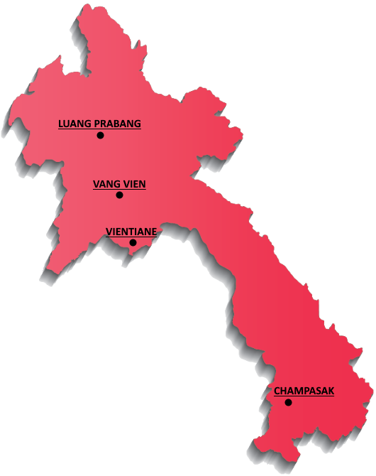 Laos Mapa Asie